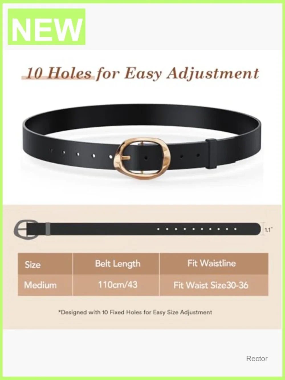 3pk Leather Belts for Women with Gold Buckle - Fashion Accessory Set